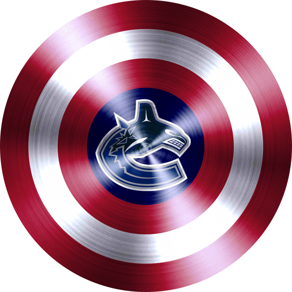 Captain American Shield With Vancouver Canucks Logo vinyl decal